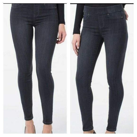 Liverpool the Denim‎ Legging Pull-On Black Rinse Leggings Soft 6/28 - Picture 1 of 14